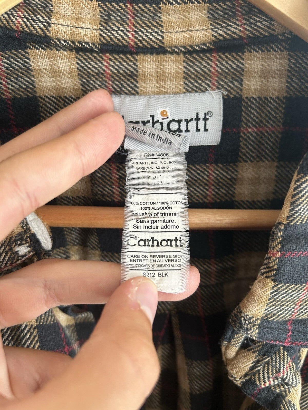 Carhartt Black And Yellow Check Heavyweight Cotton Shirt, Size XXL