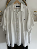 Ralph Lauren 100% Linen Solid White Short-Sleeved Shirt, Size 4XB (big)