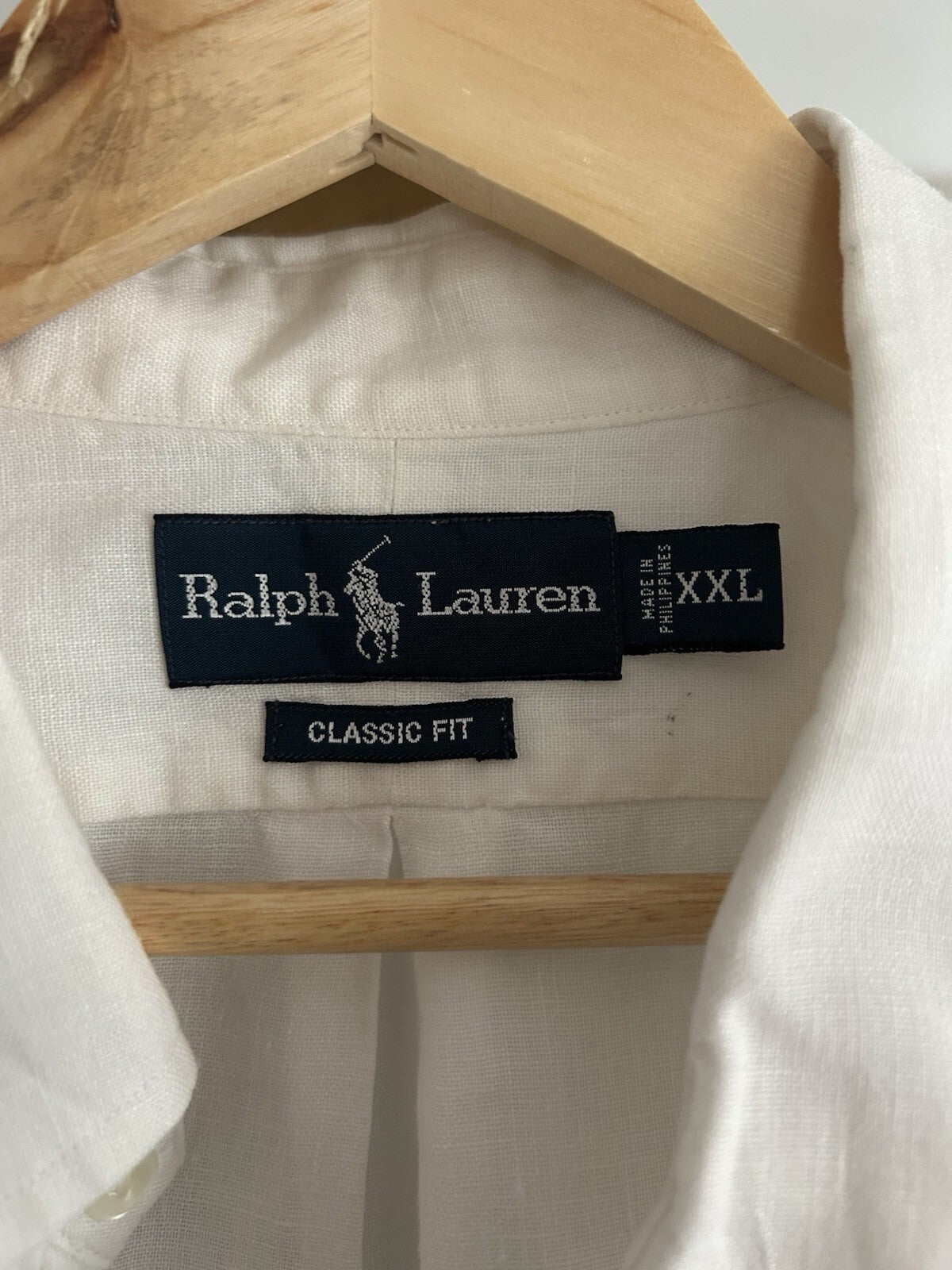 Ralph Lauren 100% Linen White Short-Sleeved Shirt, Size XXL - Classic Fit
