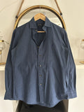 Polo Ralph Lauren Mens XS Blue Heathered Twill Shirt Mother of Pearl Custom Fit