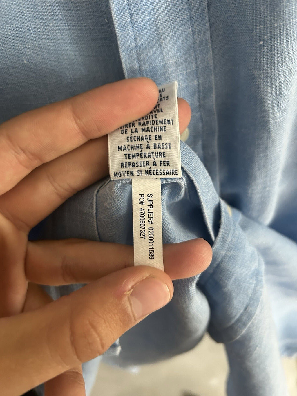 Ralph Lauren 100% Linen Blue Short-Sleeved Shirt, Size M