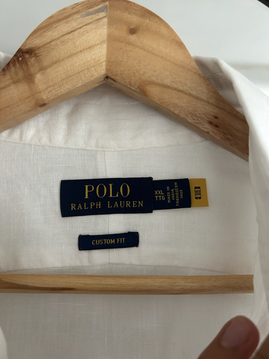 Ralph Lauren 100% Linen White Long-Sleeved Shirt - Authenticated, Size XXL
