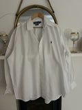 Ralph Lauren 100% Linen White Long-Sleeved Shirt, Size L