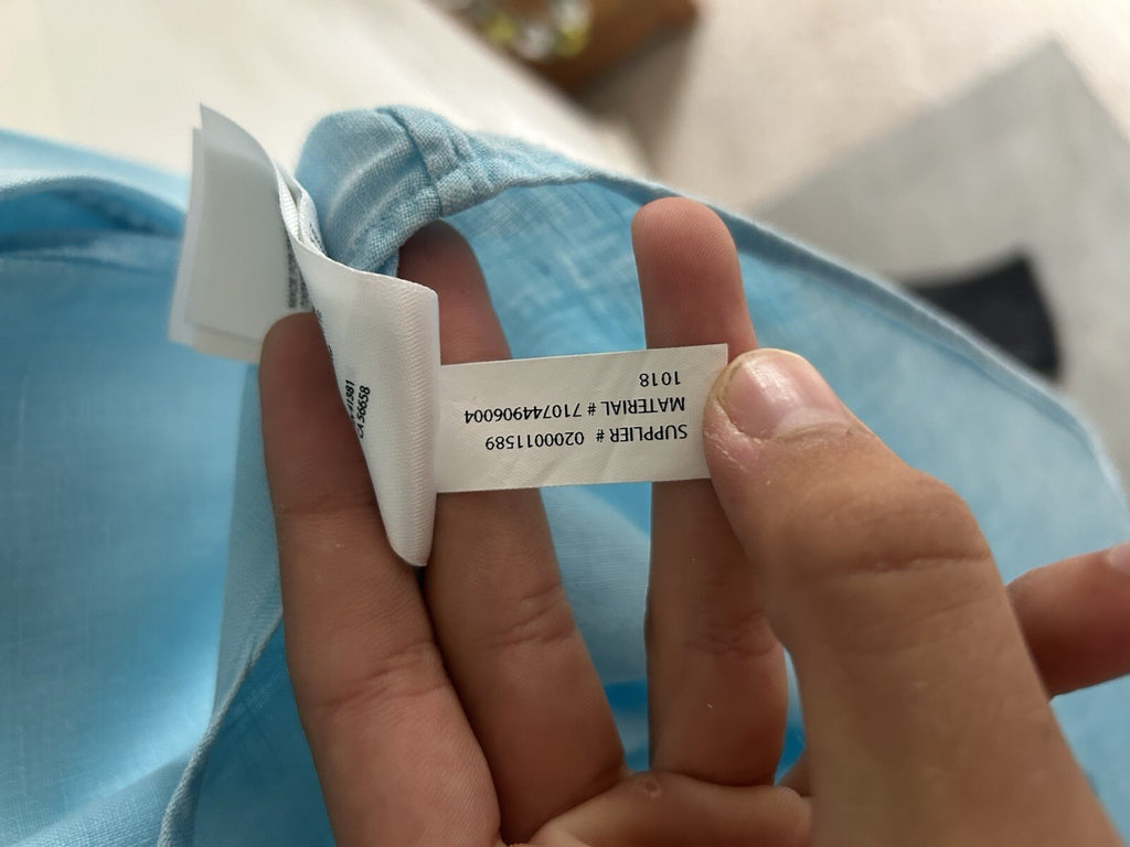 Ralph Lauren 100% Linen Light Blue Long-Sleeved Shirt, Size M - Slim Fit