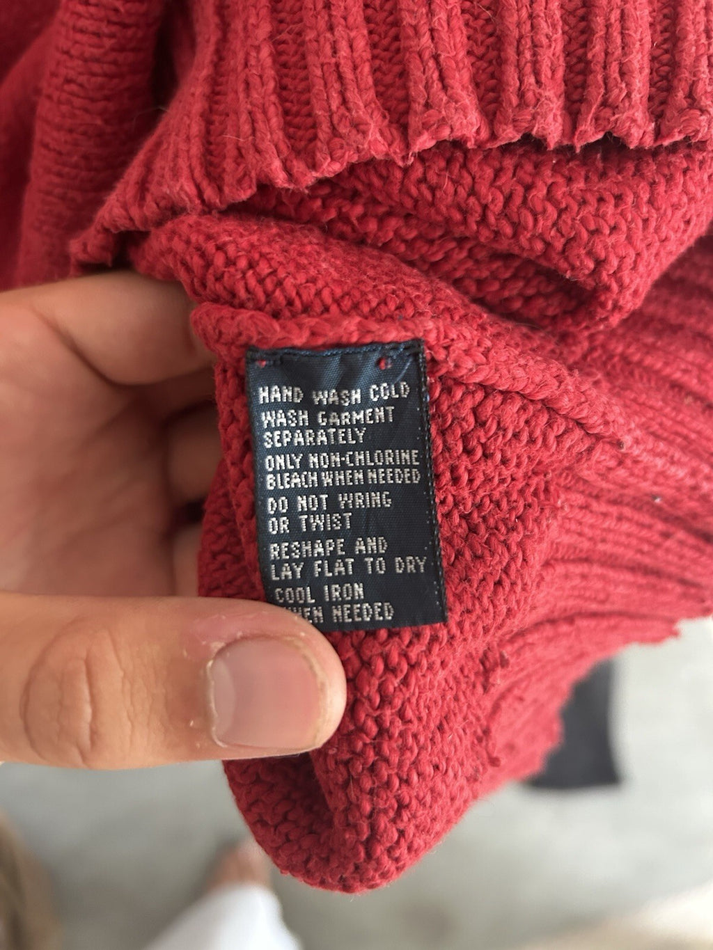 Ralph Lauren Solid Red 100% Cotton Knitted Jumper, Size XL