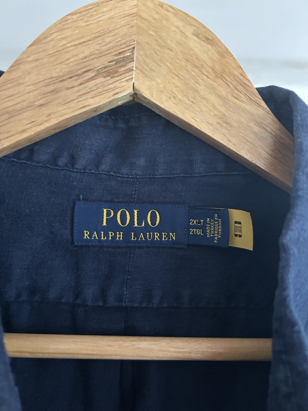 Ralph Lauren 100% Linen Navy Short-Sleeved Shirt- Authenticated, Size 2XL Tall