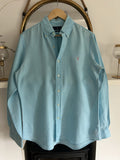 Ralph Lauren 100% Linen Light Blue Long-Sleeved Shirt, Size M - Slim Fit