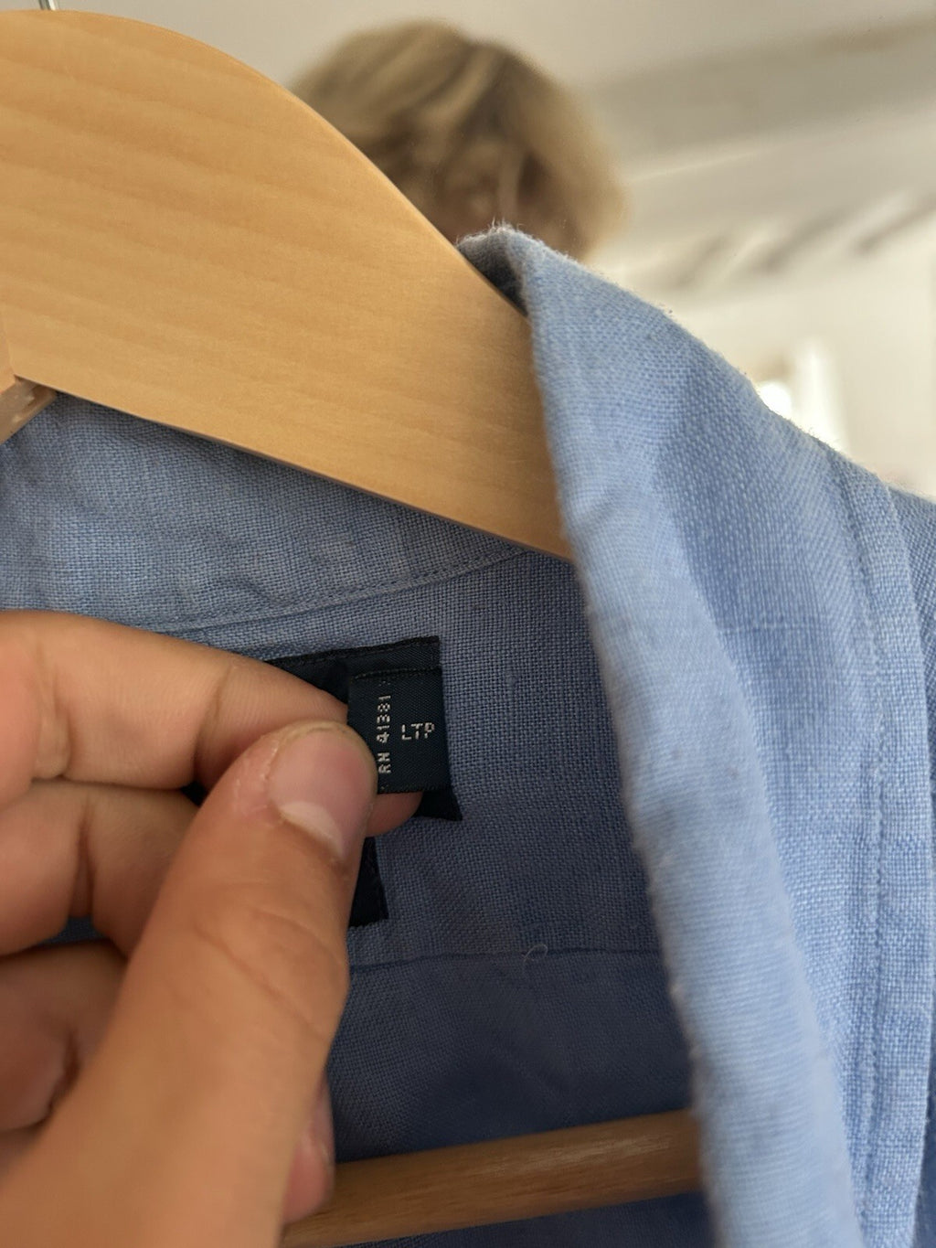 Ralph Lauren 100% Linen Light Blue Short-Sleeved Shirt, Size L - Blake Fit