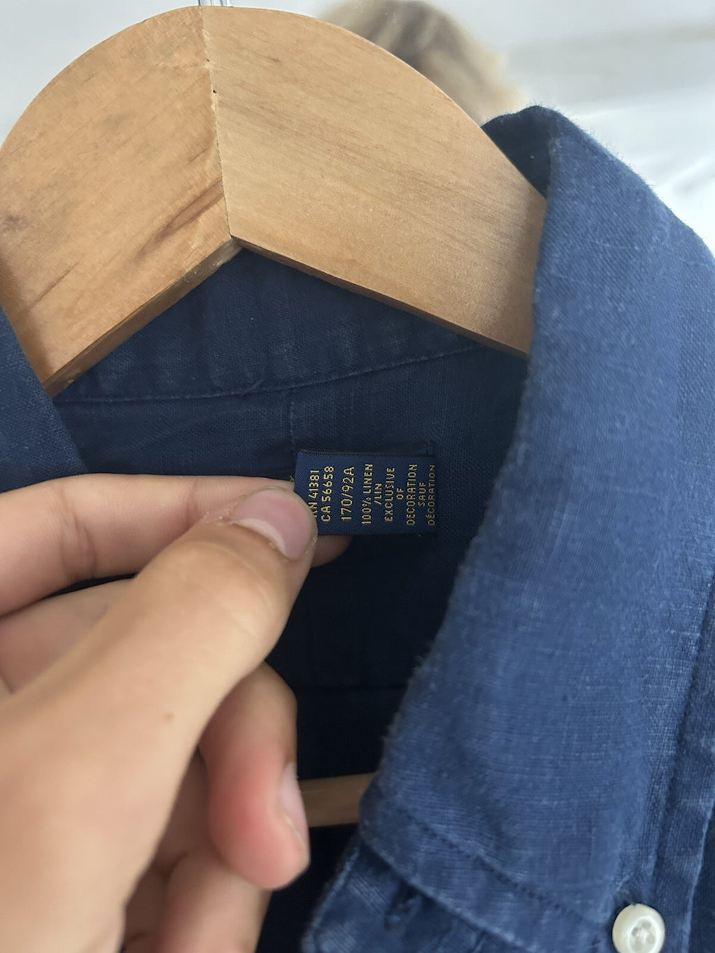 Ralph Lauren 100% Linen Navy Short-Sleeved Shirt, Size S