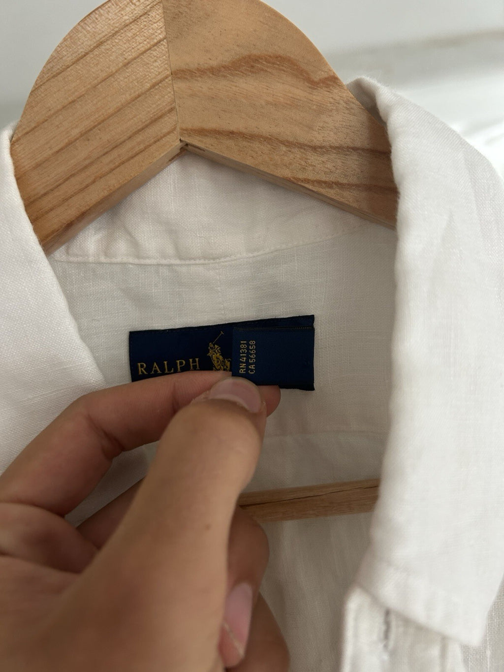 Ralph Lauren 100% Linen Solid White Short-Sleeved Shirt, Size M