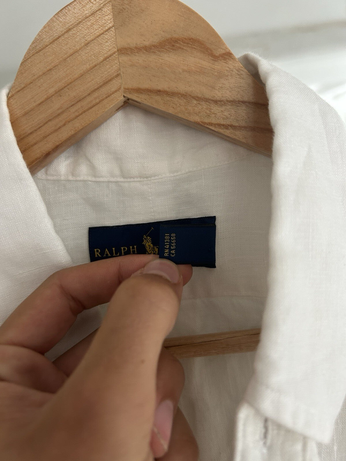 Ralph Lauren 100% Linen Solid White Short-Sleeved Shirt, Size M