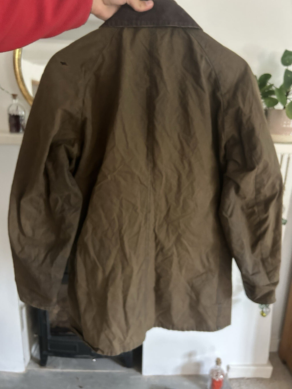 Barbour Bristol Wax Jacket Olive Green Medium M Tartan Lined Country Coat