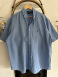 Ralph Lauren 100% Linen Light Blue Short-Sleeved Shirt, Size L - Blake Fit