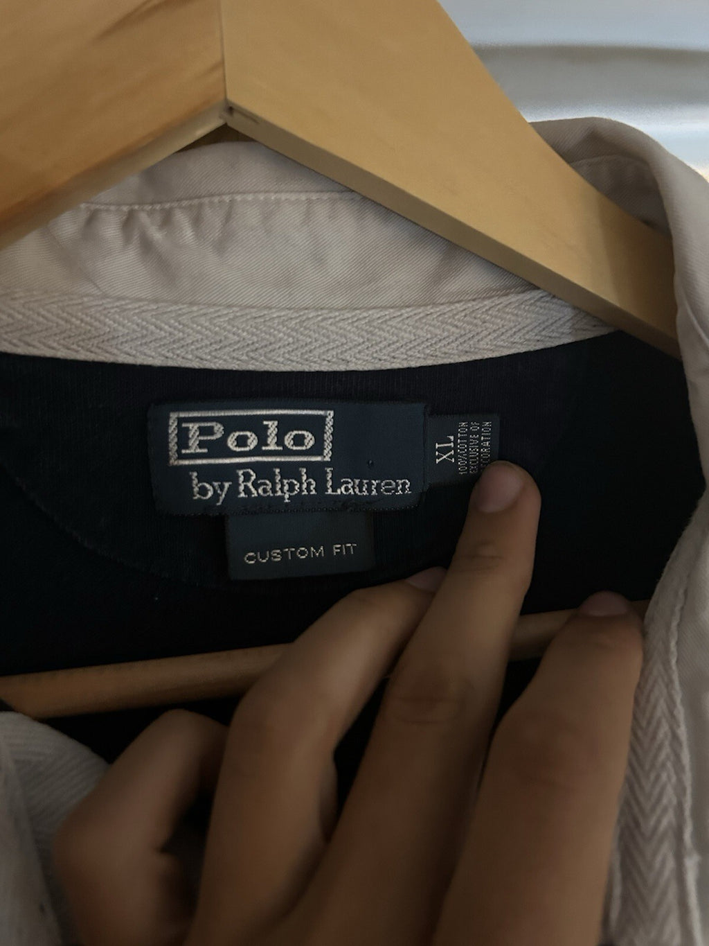 Ralph Lauren Solid Navy, Burgundy Embroidered Rugby Shirt, Size XL