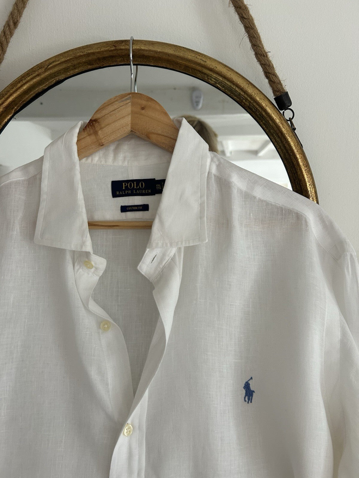 Ralph Lauren 100% Linen White Long-Sleeved Shirt - Authenticated, Size XXL