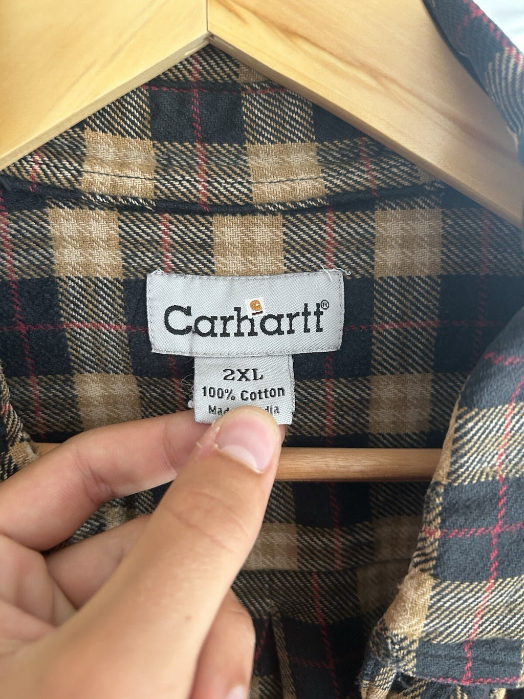 Carhartt Black And Yellow Check Heavyweight Cotton Shirt, Size XXL