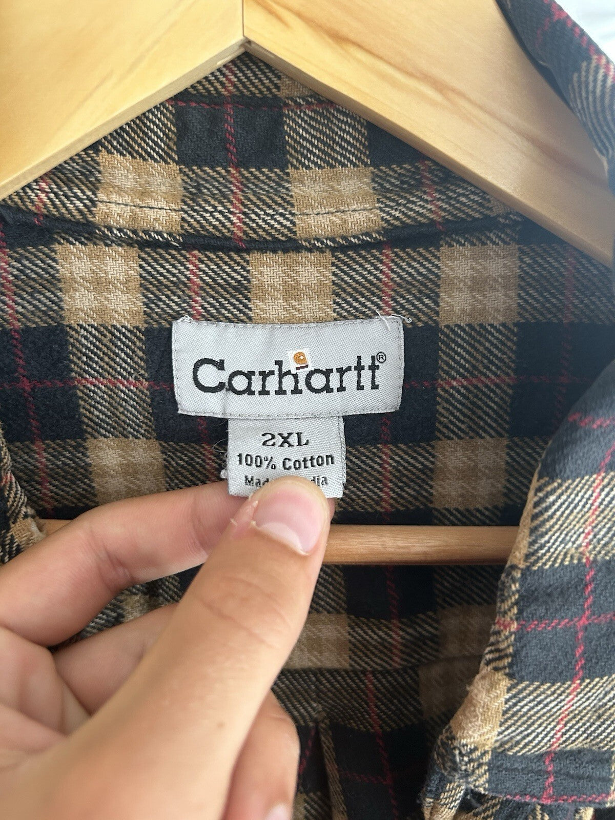 Carhartt Black And Yellow Check Heavyweight Cotton Shirt, Size XXL