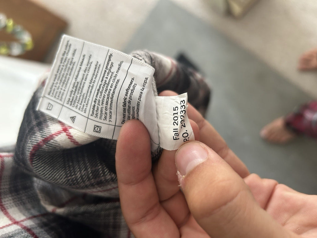 Carhartt Grey And White Check Long-Sleeved Heavyweight Shirt, Size XXL