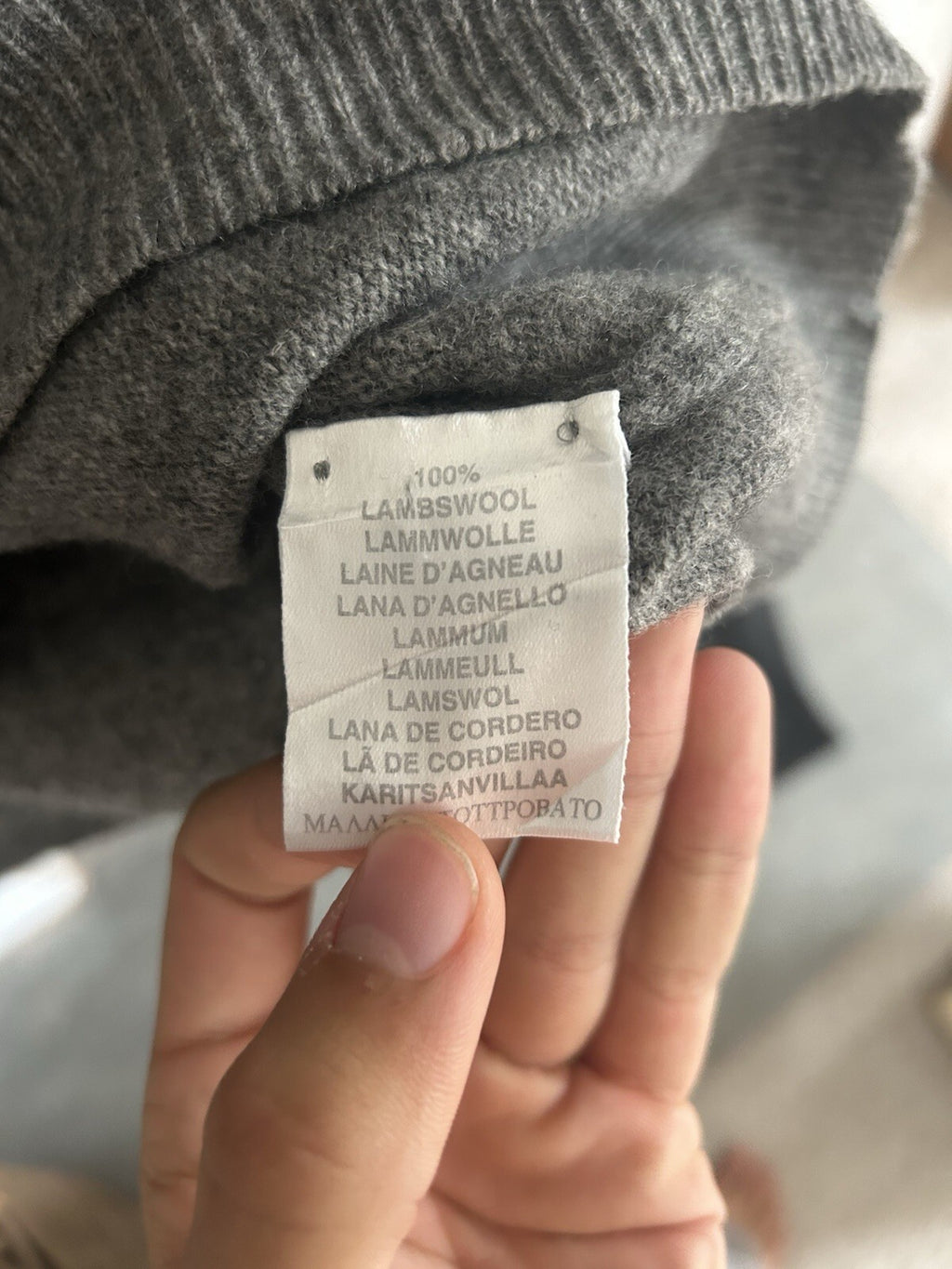 Burberry London Mens XL Grey 100% Lambswool Polo Jumper Made in Italy Equestrian