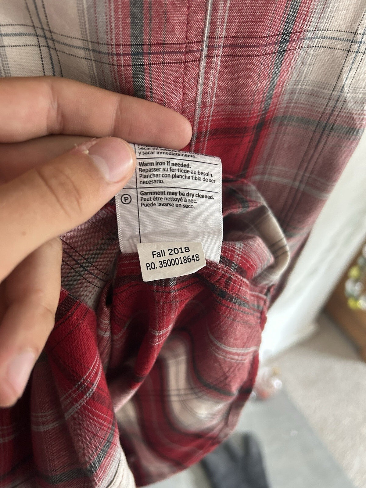 Carhartt Red And White Checked Heavyweight Cotton Shirt, Size M - Relaxed Fit