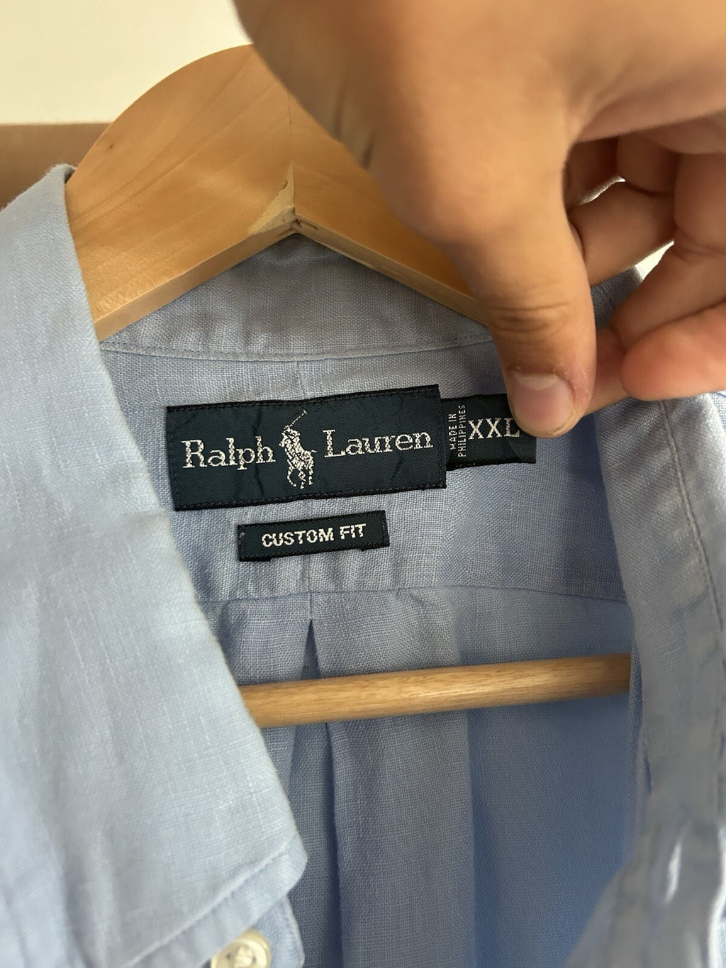 Ralph Lauren 100% Linen Light Blue Short-Sleeved Shirt, Size XXL