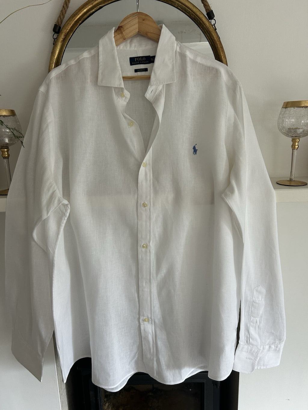 Ralph Lauren 100% Linen White Long-Sleeved Shirt - Authenticated, Size XXL