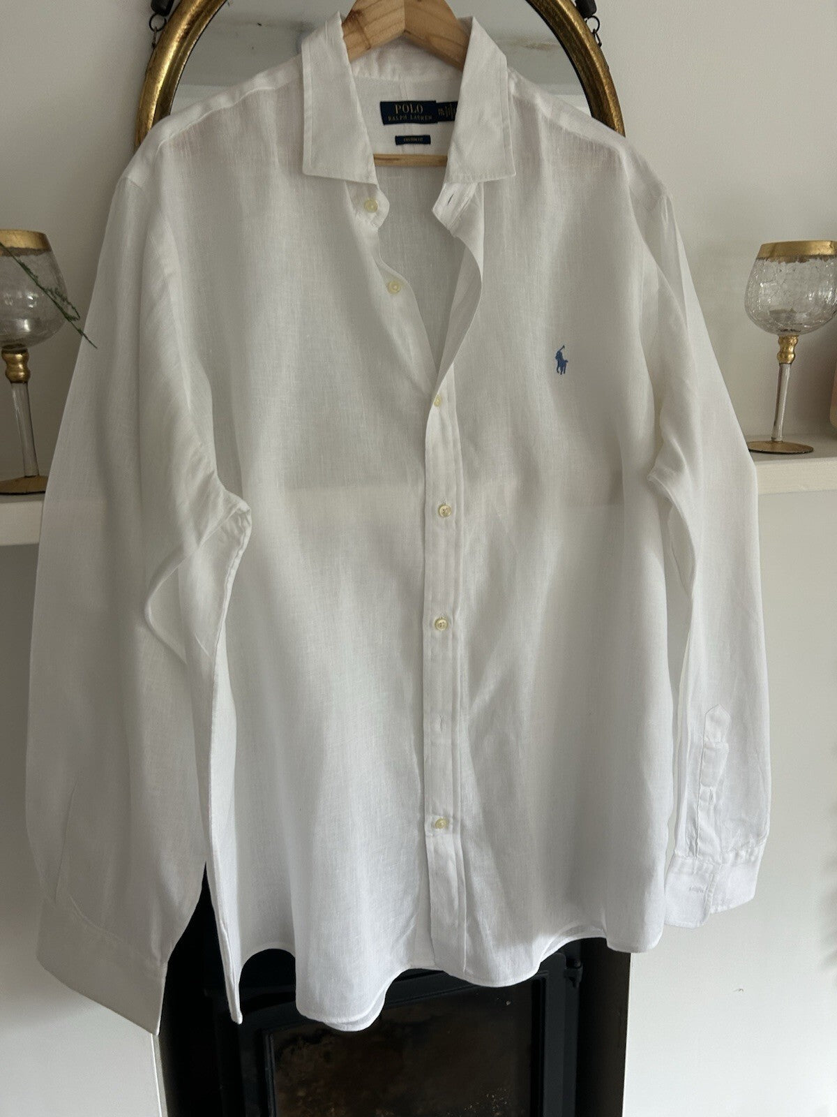 Ralph Lauren 100% Linen White Long-Sleeved Shirt - Authenticated, Size XXL