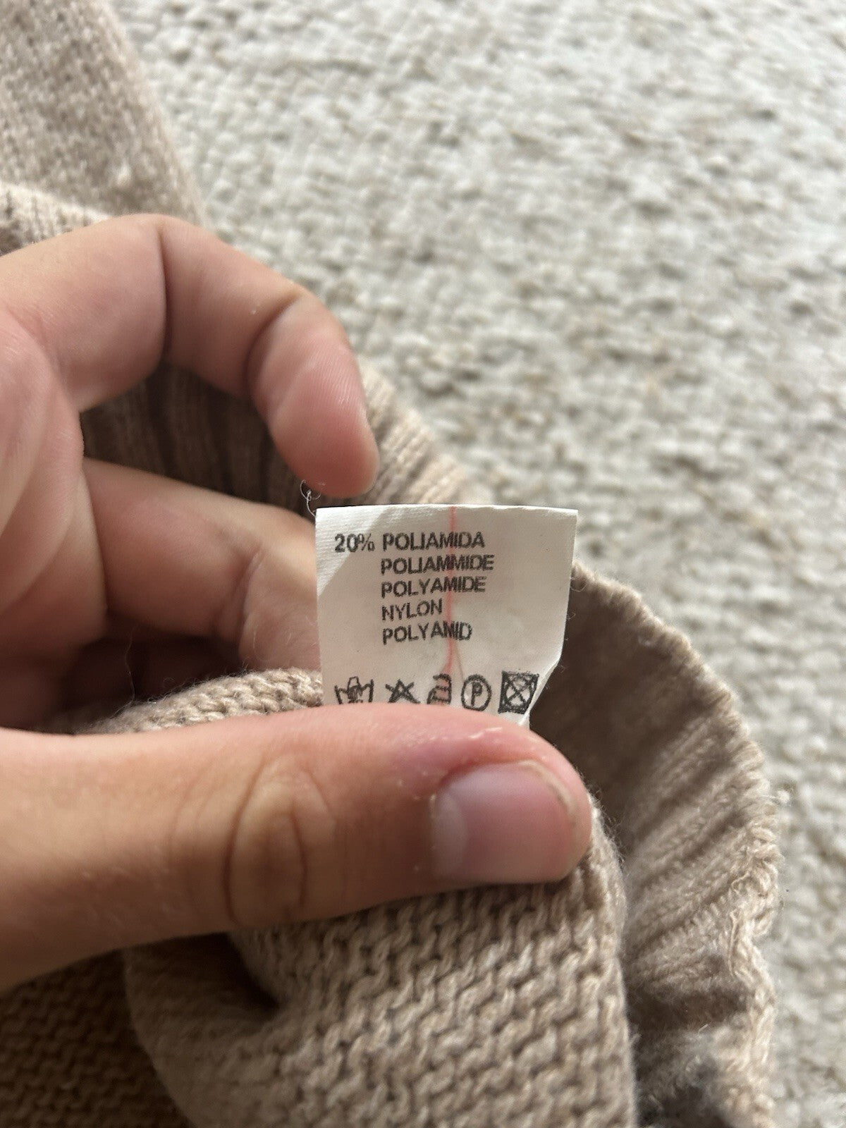 Burberry London Mens XL Beige Wool Argyle Quarter Zip Jumper Made in Italy