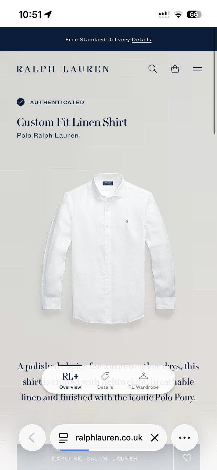 Ralph Lauren 100% Linen White Long-Sleeved Shirt - Authenticated, Size XXL